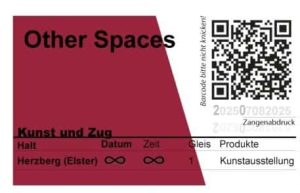 Sticker der Ausstellung mit QR Code